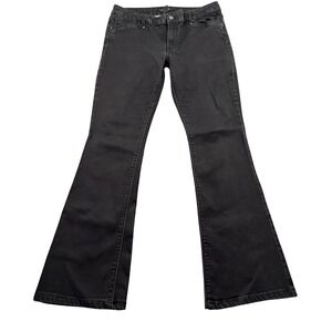 White House Black Market Skinny‎ Flare Jeans Black 12R Mid Rise Stretch